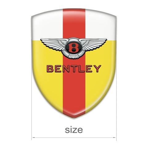 Bentley Emblem Exterior Yellow White With Red Tape Model Stylish Logo 