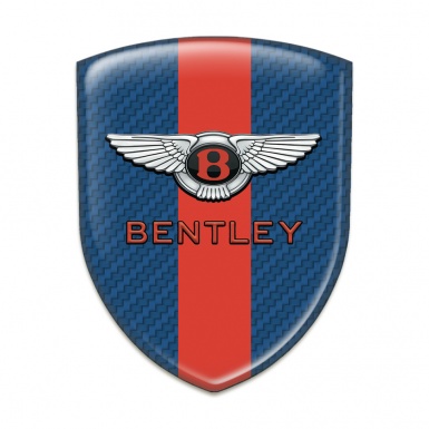 Bentley Tuning Badge Navy Blue Carbon with Red Tape Model stylish Logo 