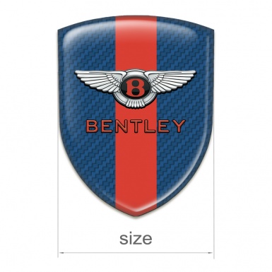 Bentley Tuning Badge Navy Blue Carbon with Red Tape Model stylish Logo 