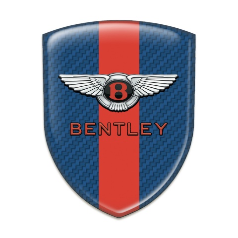 Bentley Tuning Badge Navy Blue Carbon with Red Tape Model stylish Logo 