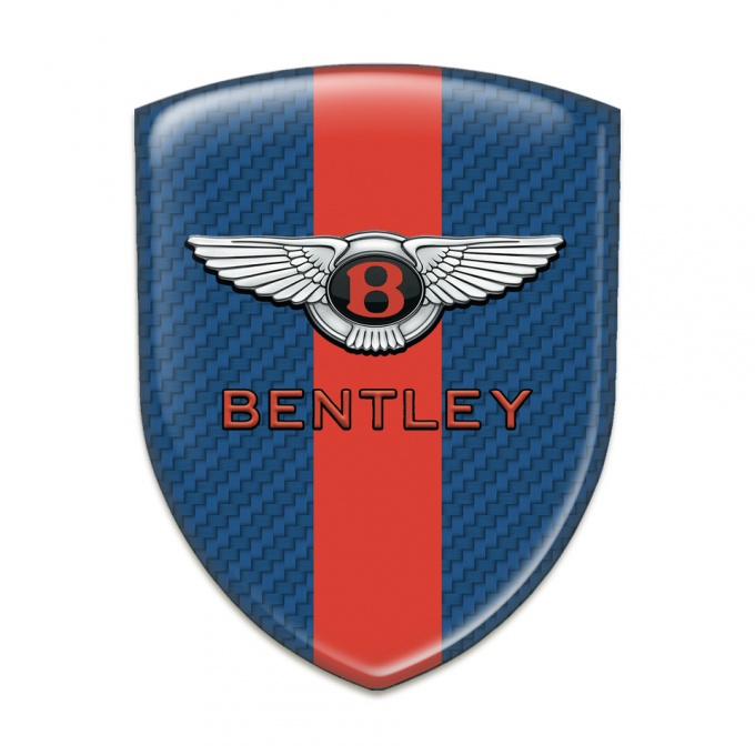 Bentley Tuning Badge Navy Blue Carbon with Red Tape Model stylish Logo 