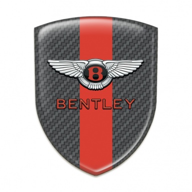 Bentley Car Accessories Badge Carbon with Red tape Model Stylish Logo 