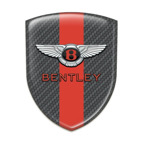 Bentley Car Accessories Badge Carbon with Red tape Model Stylish Logo 