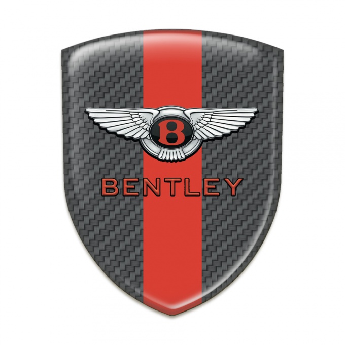 Bentley Car Accessories Badge Carbon with Red tape Model Stylish Logo 