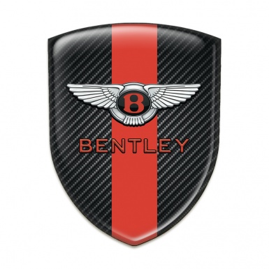 Bentley Car Interior Badge Dark Carbon with Red Tape Model Classic Logo 