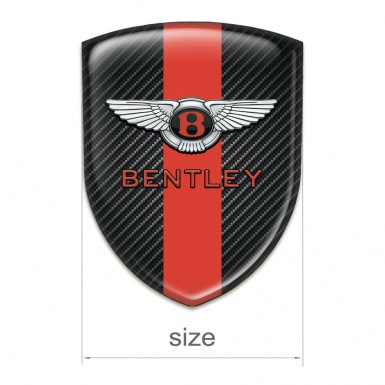Bentley Car Interior Badge Dark Carbon with Red Tape Model Classic Logo 
