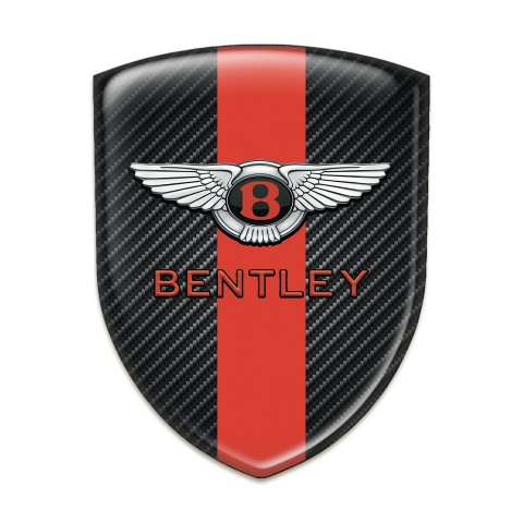 Bentley Car Interior Badge Dark Carbon with Red Tape Model Classic Logo 