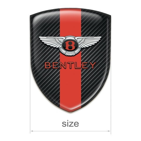 Bentley Car Interior Badge Dark Carbon with Red Tape Model Classic Logo 