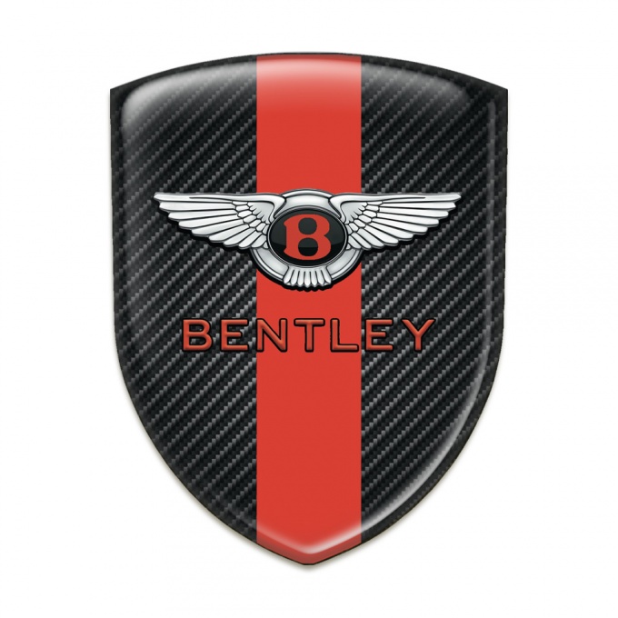 Bentley Car Interior Badge Dark Carbon with Red Tape Model Classic Logo 