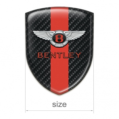 Bentley Silicone Car Decal Badge Black Carbon with Red Tape Stylish Logo 