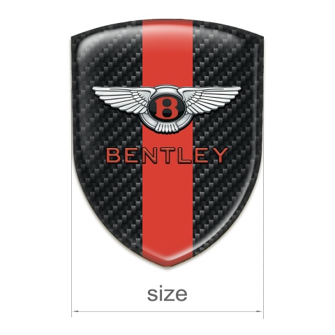 Bentley Silicone Car Decal Badge Black Carbon with Red Tape Stylish Logo 