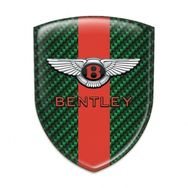 Bentley Silicone Badge Green Carbon withRed Tape and Stylish Logo 