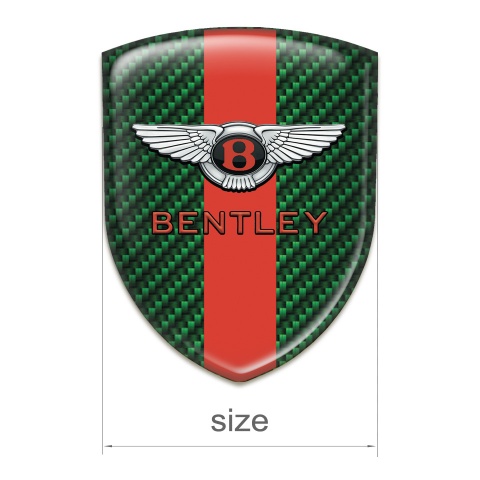 Bentley Silicone Badge Green Carbon withRed Tape and Stylish Logo 