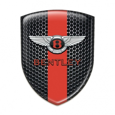 Bentley  Auto Emblem Perforated Steel with Red Tape Stylish Logo 
