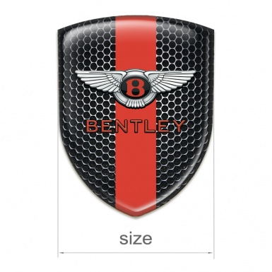 Bentley  Auto Emblem Perforated Steel with Red Tape Stylish Logo 