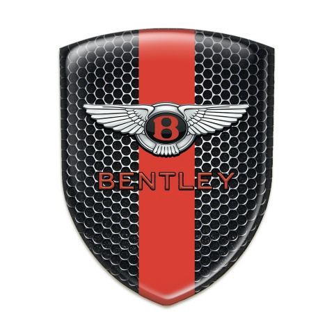 Bentley  Auto Emblem Perforated Steel with Red Tape Stylish Logo 