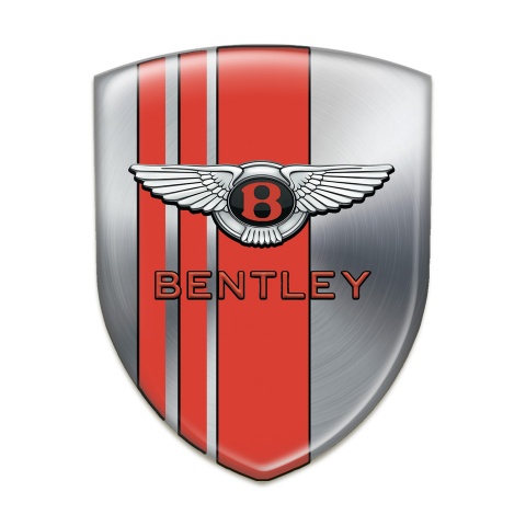 Bentley Logo Emblem Silver with Red bands and Stylish Logo 