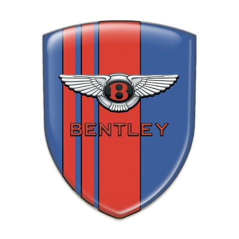 Bentley Domed Emblem Blue with Red bands and Stylish Logo 