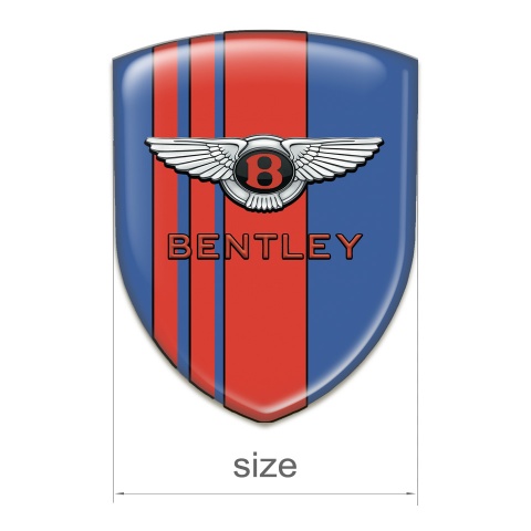 Bentley Domed Emblem Blue with Red bands and Stylish Logo 