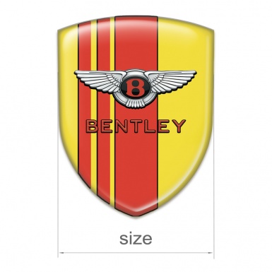 Bentley Silicone Emblem Yellow with Red Bands and Classic Logo 