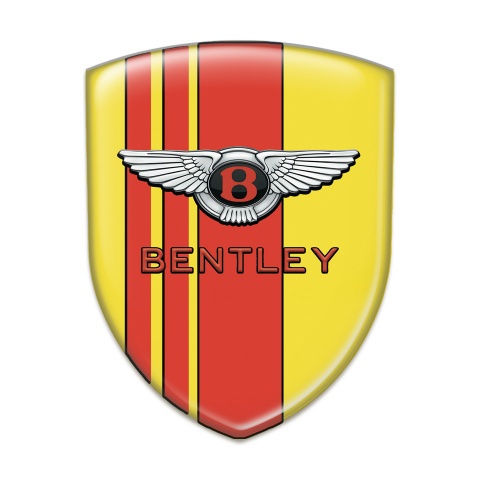 Bentley Silicone Emblem Yellow with Red Bands and Classic Logo 