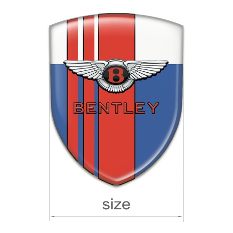 Bentley Emblem Exterior Blue White with Red Bands Decoration and Classic Logo 