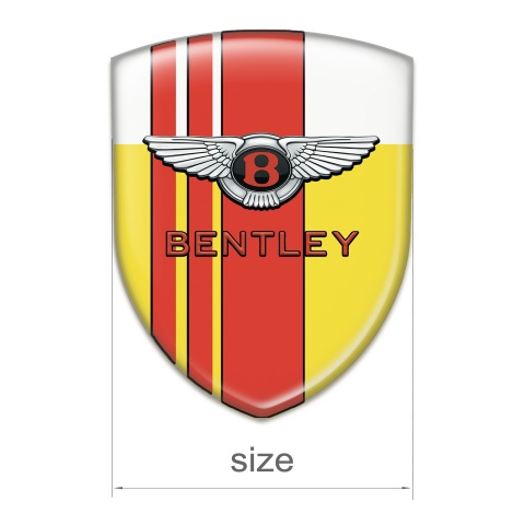 Bentley Emblem Interior Yellow White with Red Bands Decoration and Classic Logo 