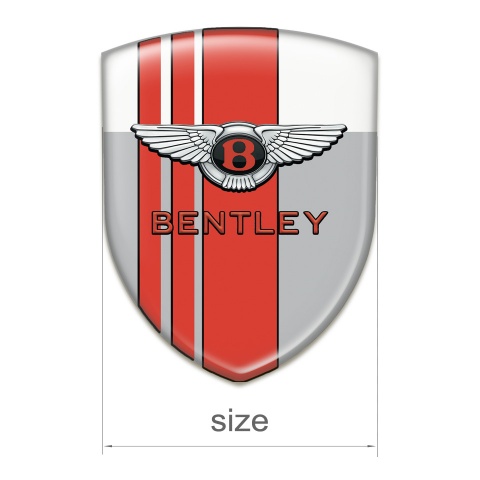 Bentley Tuning Badge  Gray White with Red Bands Decoration and Stylish logo 