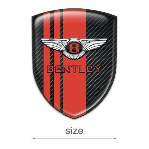 Bentley Car Accessories Badge Black carbon with Red Bands Decoration and Stylish Logo 