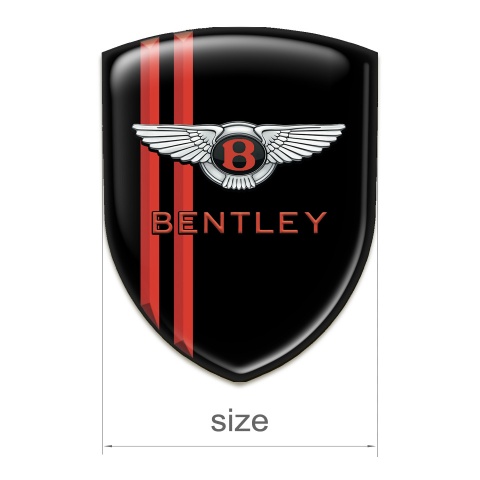 Bentley Car Interior Badge Black with Red Lines Decoration Stylish Logo 