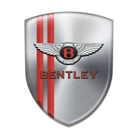 Bentley Silicone Car Decal Badge Silver with Red Lines Decoration Stylish logo 