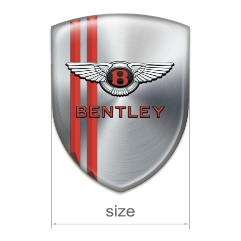 Bentley Silicone Car Decal Badge Silver with Red Lines Decoration Stylish logo 