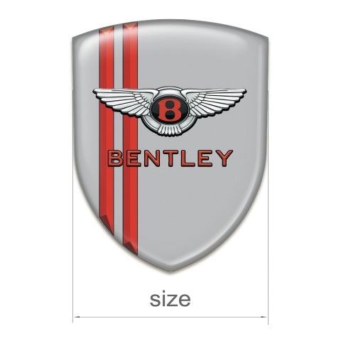 Bentley Silicone Badge Gray with Red Lines Decoration and Stylish Logo 
