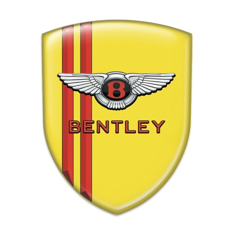 Bentley Auto Emblem Yellow with Red Lines Decoration and Stylish Logo 