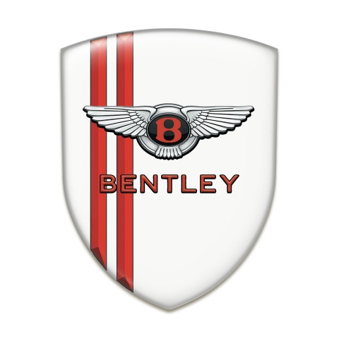 Bentley Emblem Badge Logo White with Red Lines Decoration Stylish logo 