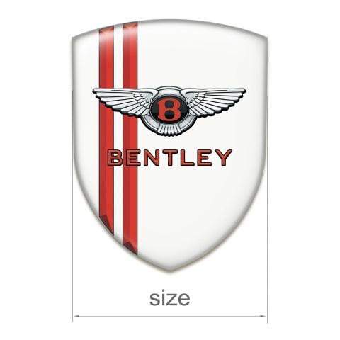Bentley Emblem Badge Logo White with Red Lines Decoration Stylish logo 