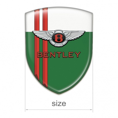 Bentley Logo Emblem Green White with Red Lines and Classic Logo 