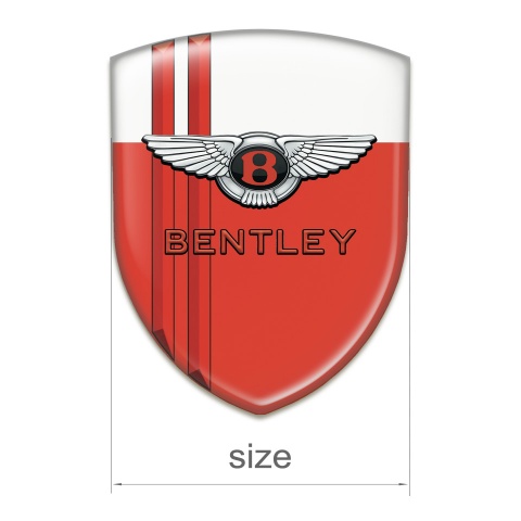 Bentley Tuning Emblem Red White with Red Lines and Classic Logo 
