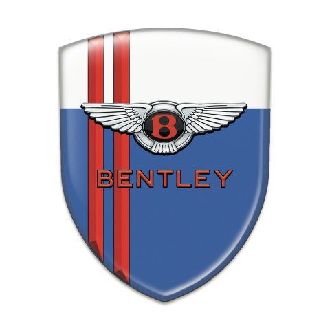Bentley Self Adhesive Emblem Logo Blue White with Red Lines and Stylish Logo 