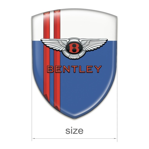 Bentley Self Adhesive Emblem Logo Blue White with Red Lines and Stylish Logo 