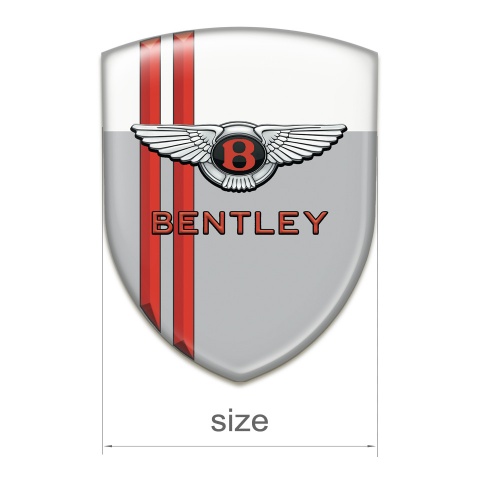 Bentley Silicone Emblem Gray White with Red Lines Style and Stylish Logo 