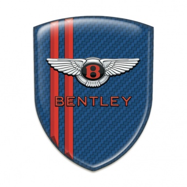 Bentley Resin Sticker Navy Blue Carbon with Red Lines Style and Classic Logo 