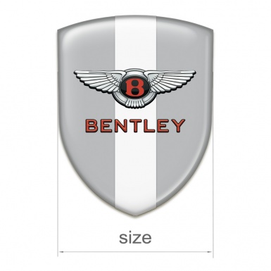 Bentley Silicone Shield Gray with White Ribbon Classic Logo 