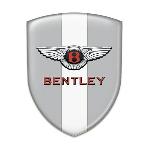 Bentley Silicone Shield Gray with White Ribbon Classic Logo 