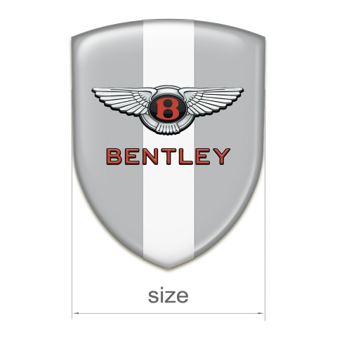 Bentley Silicone Shield Gray with White Ribbon Classic Logo 