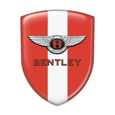 Bentley Auto Emblem Red with White Ribbon Stylish Logo 