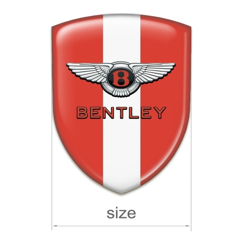 Bentley Auto Emblem Red with White Ribbon Stylish Logo 