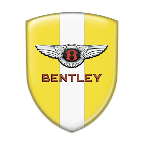 Bentley Logo Emblem Yellow with White Ribbon And Stylish Logo 