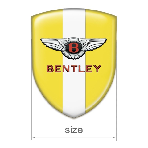Bentley Logo Emblem Yellow with White Ribbon And Stylish Logo 