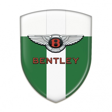 Bentley Tuning Emblem Green White with White Ribbon and Classic logo 